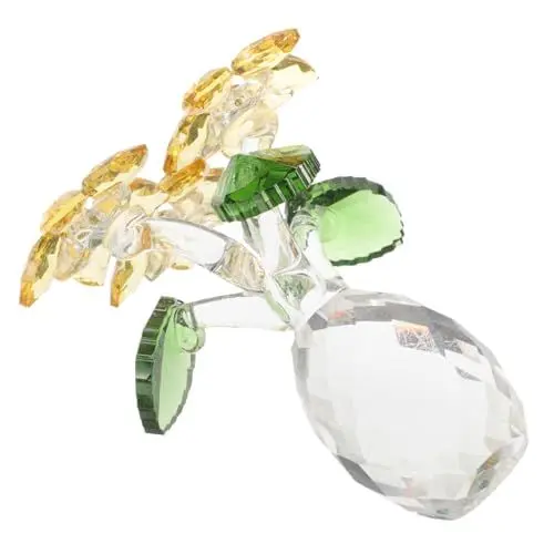 Produktbild: Zerodeko 2 STK Kristall-Sonnenblume Bürodekoration Rosenpflanze Schreibtischaufsatz Geschenke Spielzeug Sonnenblumen-Figur Sonnenblumen-Skulptur Miniatur Glas Pasta Vase