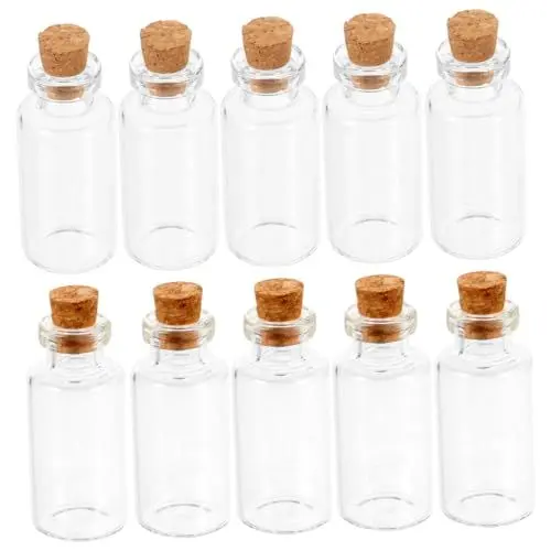 Produktbild: Zerodeko 2 Sätze Transparente Wunschflasche Kleine Sektflaschen Kleine Flaschen Parfümflasche Dosen Mit Korkdeckel Mini-tasche Glasflaschen Selber Machen Diy Glasflasche Holz 24 Stück * 2