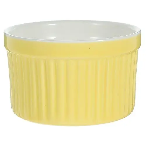 Produktbild: Zerodeko 2stücke Keramischer Back Und Puddingbecher Gelbes Geschirr Für Snacks Dip Und Dessert Spülmaschinenfest Und Mikrowellengeeignet Für Hausgebrauch