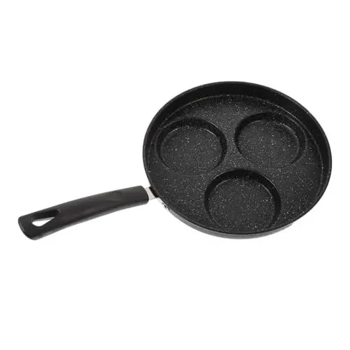 Produktbild: Zerodeko 2 Stück Omelettpfanne Herzförmige Bratpfanne 3 Eierpfanne Waffelpfanne Geteilte Eierpfanne Bratpfanne Für Induktionskochfeld Schneckenplatte Mini-Keramikform Mit Medizinischer