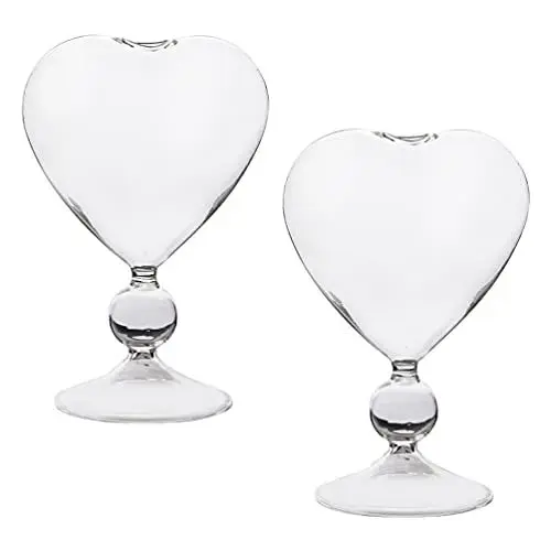 Produktbild: Zerodeko 2st Glas Herzglasschale Herzf?rmige Champagnergl?ser Weingläser Aus -kristall Zitronendekor Ausgefallene Martini-gläser Rotweinglas Saft Glas Mann Rose