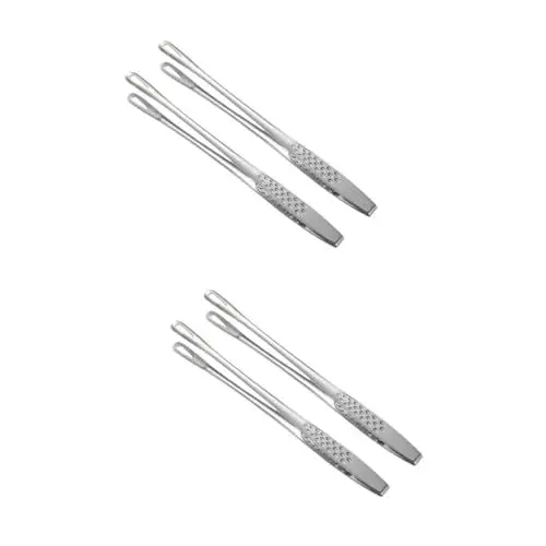 Produktbild: Zerodeko 2st Grillzange Schellen Aus Edelstahl Grillkohlezange Lebensmittelzangen Aus Metall Zuckerwürfelzange Präzisionszange Büfett Küchenklammern Eiszange Rostfreier Stahl Spatel Kuchen