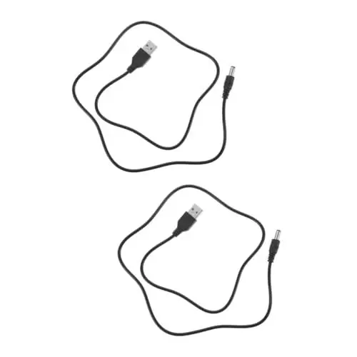 Produktbild: Zerodeko 2st Ladekabel Für Den Mülleimer Ersatz-ladekabel Intelligentes Mülleimer-ladegerät Dc-buchse-ladekabel Usb Zu Dc Netzkabel Usb-netzkabel Usb-ladekabel Usb-zu-dc-kabel Black Plastik