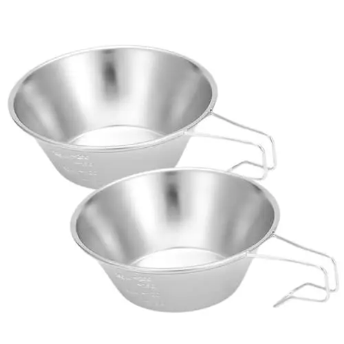 Produktbild: Zerodeko 2st Syrah-schüssel Snack-schüssel Koreanische Schüssel Mit Griff Schalen Mit Deckel Rührschüsseln Aus Glas Outdoor-schüsseln Zum Servieren Reisen Löffel Tragbar Rostfreier Stahl