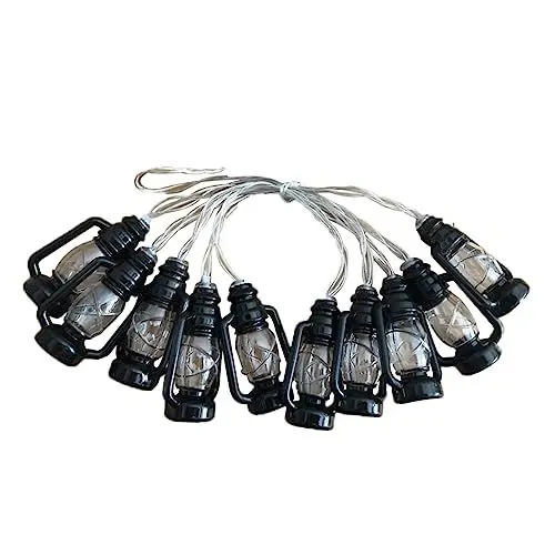 Produktbild: Zerodeko Retro-laternen -lichterkette 20 Warme Lichter Sichere Kerosinlampenkette Für Halloween Keine Batterie Erforderlich