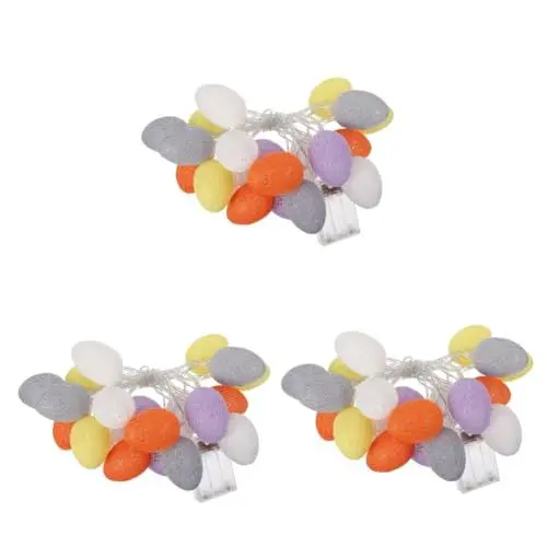 Produktbild: Zerodeko 3 Sätze Ei Lichterkette -led-leuchten Outdoor-dekor Osterlichter Batteriebetrieben Ostern Lichterketten Ostern Außenleuchten Plastik Blinkt Requisiten