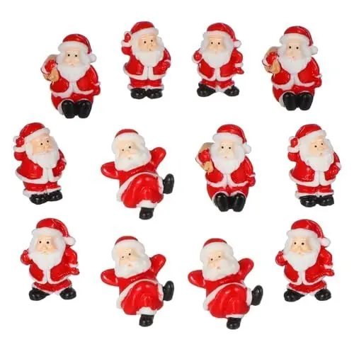 Produktbild: Zerodeko 3 Sätze Weihnachts-mikro-ornamente Weihnachts Figuren Weihnachtsfigur Weihnachtsmann Extra Groß Christbaumschmuck Schneekugel Weihnachtsdekorationen Harzverzierungen 12 Stück * 3