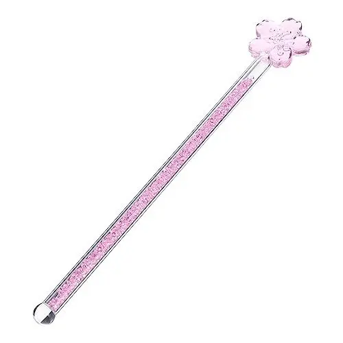 Produktbild: Zerodeko 3stücke Blumen-design Glas Rührstab Langer Griff Rührer Für Cocktails Kaffee Getränke Hochwertiger Hitzebeständiger Rührer Für Bar Zuhause Elegantes Und Kreatives