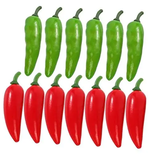 Produktbild: Zerodeko 40st Künstlicher Pfeffer Künstliche Pflanze Kunstpflanze Tortendeko Einschulung Lebensmittel Schaufenster Deko Jalapeno Realistischer Pfeffer Mini Grün Mexiko Styroporschaum