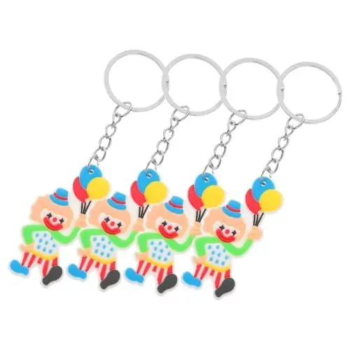 Produktbild: Zerodeko 4stücke Clown-schlüsselanhänger Aus Cartoon-clown-anhänger Für Frauen Schlüsselring Mit Rucksack Und Taschenanhänger Vielseitig Einsetzbar Als Schlüssel Und Taschendeko