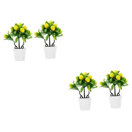 Produktbild: Zerodeko 4stücke Künstliche Zitronenbaum-Dekoration Simulation Pflanzen Bonsai Für Innenräume Pflegeleicht Und Langlebig Für Hochzeiten Bankette Und Wohnkultur