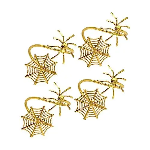Produktbild: Zerodeko 4 Stück Halloween Serviettenringe aus Metall Design für Festliche Tischdekoration für Halloween Partys und Besondere Anlässe