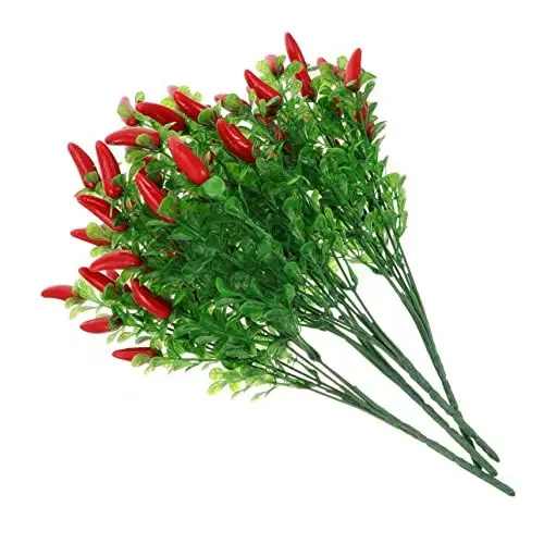 Produktbild: Zerodeko Künstlicher Chili-Bouquet 4 Stück Kunststoff Simulation Chili Heimdekoration Kein Wasser Erforderlich