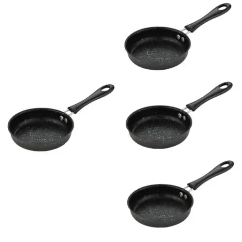 Produktbild: Zerodeko 4 Stück Minipfanne Bratpfanne flache Pfanne Kupferpfanne mit Antihaftbeschichtung ofenfeste Pfanne Herd Kochgeschirr aus Keramik Topf aus Keramik nicht klebrige Pfanne Steakpfanne