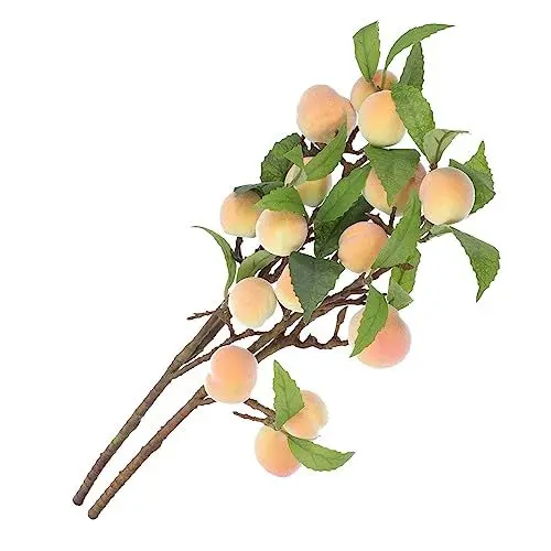 Produktbild: Zerodeko 4 Stück Simulation Beeren Dekoration Simulation Pfirsichbäume künstliche Birnenzweige Anlage künstliche Pflanzen künstlicher Obstbaumzweig Simulationszweig Hochzeit Pfirsich zweige