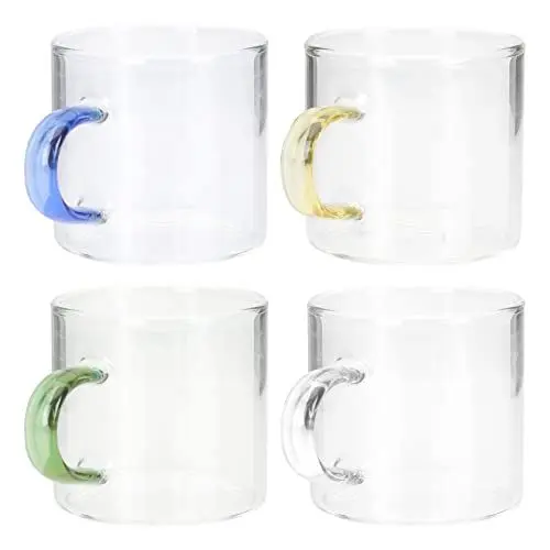 Produktbild: Zerodeko 4stücke Teiliges Hitzebeständiges Glas-teetassen Handheld Trinkbecher Transparent Für Teepartys Und Besondere Anlässe