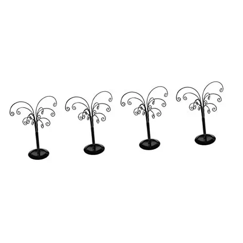 Produktbild: Zerodeko 4 Stück Tischschmuckhalter Halloween-baumschmuck Haltergestell Christbaumschmuck Halloween-weihnachtsbaum Weihnachtsschmuck-ausstellungsstand Schmiedeeisen Halskette Eisenbaum