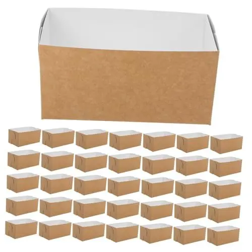 Produktbild: Zerodeko 50stücke Papier Sandwich Verpackungsboxen Kuchenboxen Food Container Für Sandwiches Und Frühstücksartikel Fettundurchlässig Party Favors