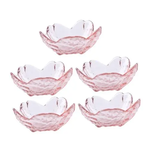 Produktbild: Zerodeko 5St Kirschblütensoße Trifle-Schüssel aus Glas Mini-Gewürze Besteck Glasgeschirr Soßenschüssel aus Glas täglicher Gebrauch Gewürzplatte Sauce Gericht Gewürzgericht