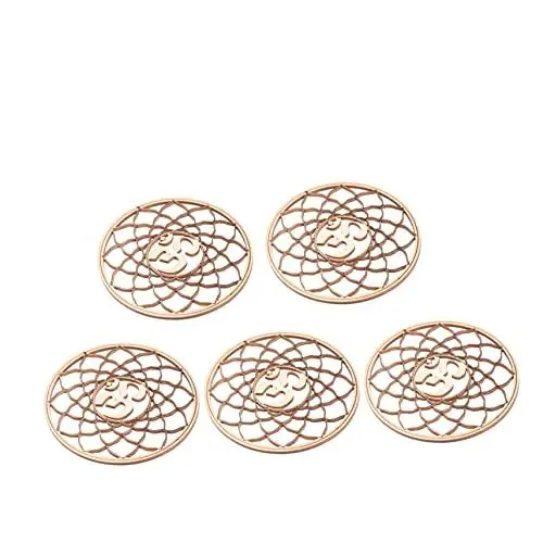 Produktbild: Zerodeko Tassenuntersetzer 5er-Pack Holzmaterial rutschfest Dekorative Getränkehalter-untersetzer für Zuhause