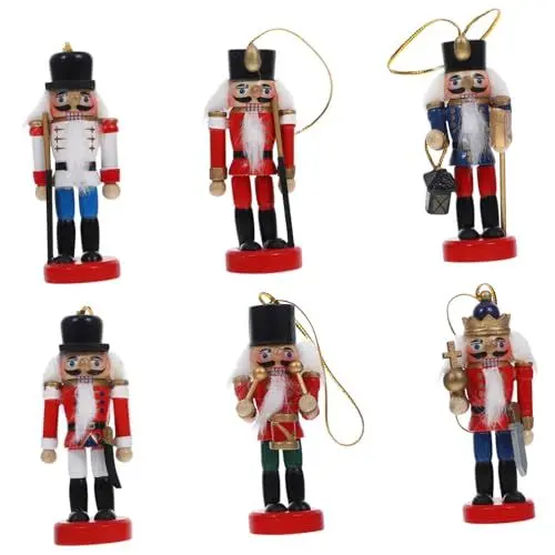 Produktbild: Zerodeko 6St Nussknacker-Verzierung Ornamente für das Wohnzimmer Weihnachtsmann Blätter Raumdekor Auto weihnachtsdeko Weihnachtsnussknacker Nussknacker Dekoration hängender Nussknacker Holz