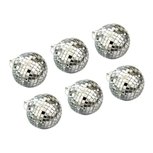 Produktbild: Zerodeko 6 STK Discokugeldekorationen Spiegel Discokugeln Kuchen Topper Glas Discokugel Dj Spiegelkugeln Hängende Discokugeln Weihnachtsdekoration Partyspiegelkugeln Mini Hängender Spiegel