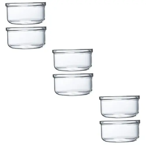 Produktbild: Zerodeko 6 Stk Mikrowelle Gefrierschale Glasschale Zum Servieren Von Obst Mikrowellentablett Rührschüssel Für Eier Rundes Tablett Suppenteller Mehlbehälter Glas Salat Überlagert Eierplatte