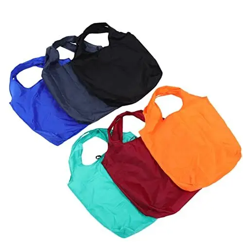 Produktbild: Zerodeko 6 Stücke Wiederverwendbare Einkaufsmittel Taschen Stoff Einkaufstasche mit Griff Wiederverwendbares Geschenk Tote 6 Farben Einkaufstaschen für Goodie Treat Party Gunst