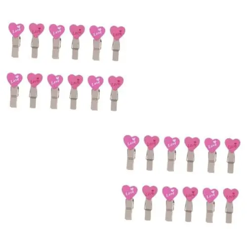 Produktbild: Zerodeko 2 Sätze Herzförmige Holzklammern Fotohalter Fotoclip Bastelzubehör Liebesthema 48 Stück * 2