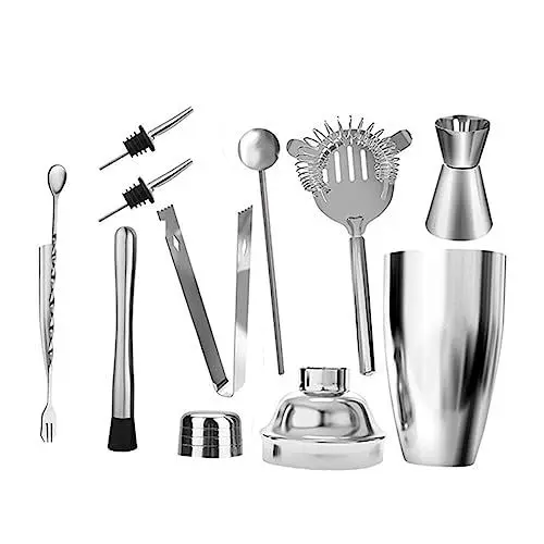 Produktbild: Zerodeko 9st Mixology-Barkeeper-Set Martini-Mixer -rührlöffel Mixologie Weinshaker Bar- -Shaker Werkzeugkasten Für Barkeeper Trinken Rezept Rostfreier Stahl