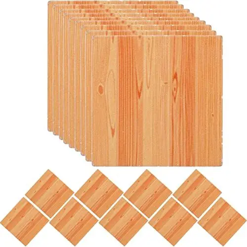 Produktbild: Zerodeko Bettwäsche Miniatur Holzboden 18 Stücke Puppenhaus Miniatur Bodenpuppen Holzdielen Mini Bodenbelag Modell Puppenhaus Zubehör Khaki Spielzeug