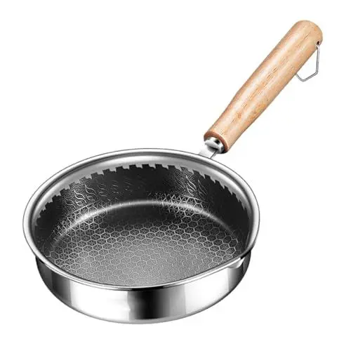 Produktbild: Zerodeko Bratpfanne Induktionspfanne japanische dreischichtige Pfanne beschichtete Pfanne non stick pan antihaft topf kochtöpf Rostfreier Stahl Bienenwabe kleine Auflaufform Eierpfanne wok