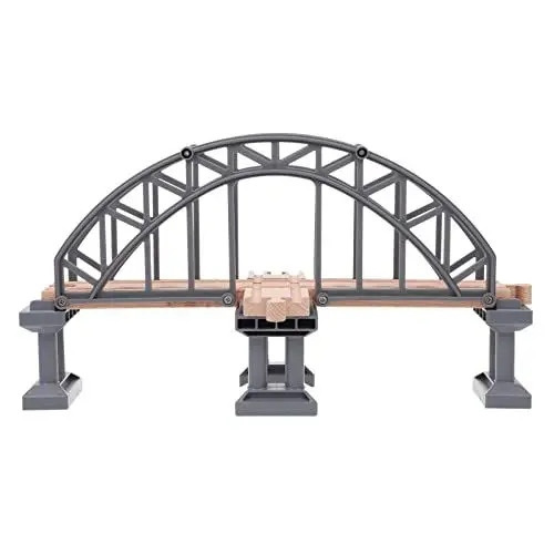 Produktbild: Zerodeko Eisenbahngleise Brückenspielzeug Spielzeugeisenbahn Zubehör Mini-Brückengestell Eisenbahngleisbrücke Holzkreuz Eisenbahn Spielzeug Kinderspielzeug (Grau) Zug Zug
