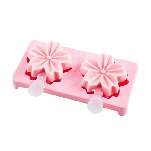 Produktbild: Zerodeko Cherry Blossoms Eisformen Wiederverwendbare Kunststoff-eiswürfelformen Für Eiscreme Und Stieleis Für Sommer-snacks Und Gesunde Desserts