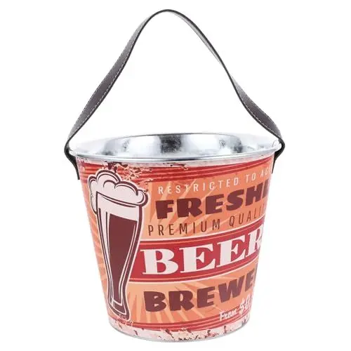 Produktbild: Zerodeko Eismetalleimer Getränkekühler Aus Metall Eiskübel Für Den Außenbereich Party-eiskübel Eiskübel Aus Metall Aufbewahrungseimer Eisbehälter Für Bar Bar-eiskübel Wein Bier Eisen
