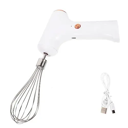 Produktbild: Zerodeko Elektrischer Eierschläger Mixgerät Mixer Elektrischer Schneebesen Handgehaltener Milchaufschäumer Praktischer Schneebesen Creme Kabellos Rostfreier Stahl Teighaken
