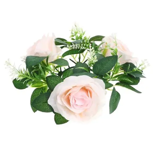 Produktbild: Zerodeko Künstliche Rosen-kerzenständer-Girlande Kerzenkranz Perfekt Für Heimdekoration Hochzeitsdekoration Stimmung