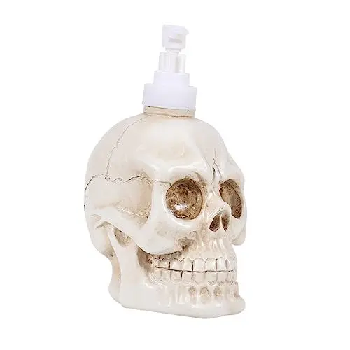 Produktbild: Zerodeko Flüssige Unterflasche Badezimmer Set Skull Totenkopf-flüssigkeitsspender Seifenspender Pumpflasche Mit Seife Totenkopf-pumpflasche Flaschenspender Memory-Flasche Halloween Weiß