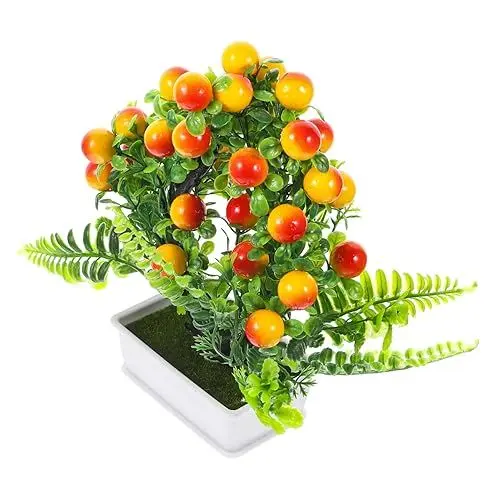 Produktbild: Zerodeko Realistischer Künstlicher Obstbaumtopf Stilvolle Desktop-Bonsai-Pflanze Für Die Inneneinrichtung