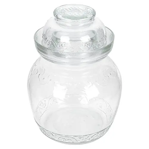 Produktbild: Zerodeko Glass Fermenting Jar Fermenting Traditionelle Chinesische Fermentation Crock mit Wasserdichtung Deckel 1. 5L für Beizen Kimchi Sauerkraut Honey Gallon Glass Jar