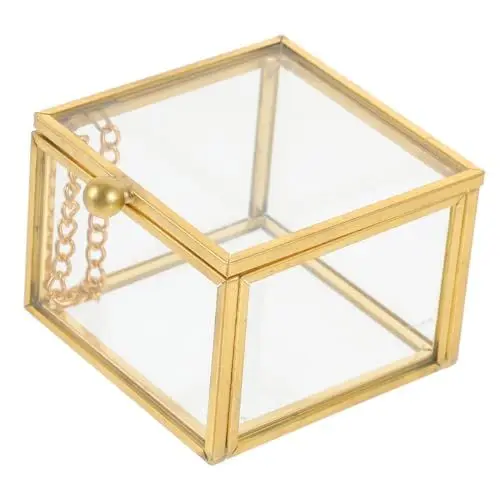 Produktbild: Zerodeko Schmuck-organizer mit Deckel Aufbewahrungsbox Aus Glas für Die Inneneinrichtung Schützt Schmuck Lippenstiftetui Parfümetuis
