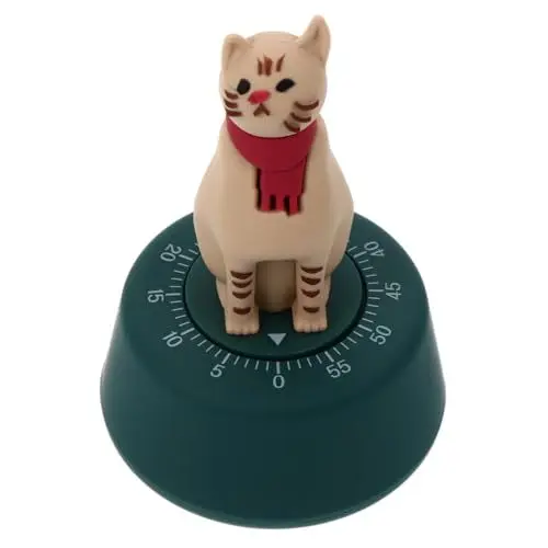 Produktbild: Zerodeko Katzen-küchentimer Cartoon-mechanischer Timer Kochtimer Studenten-Timer Schöner Zeitmanager Für Küche Und Arbeitszimmer