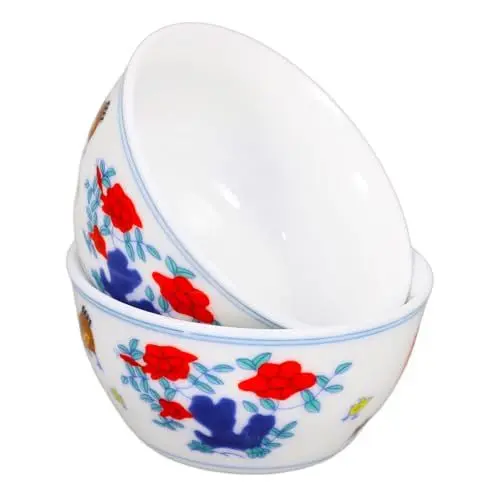 Produktbild: Zerodeko Keramik-Teetassen 2 Stück Chinesische Doucai-Hühnchen-Tassen Dehua-Kung-Fu-Teetasse Teetrink-Brühbecher Teetassen Porzellan Traditionelles Chinesisches Teegeschirr