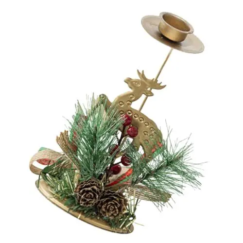 Produktbild: Zerodeko 1stück Weihnachtlicher Teelichthalter Goldfarbenem Mit -Design Tischdeko Für Festlichkeiten Und Besondere Anlässe Kerze