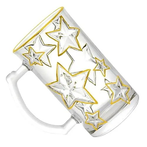 Produktbild: Zerodeko Elegante Gläser Mit Goldrand Sternförmiger Wasserbecher Stilvoller Frühstücksbecher Inspirierter Becher