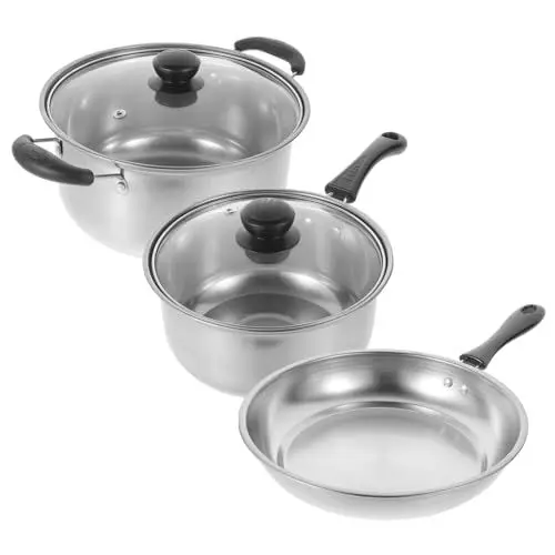 Produktbild: Zerodeko Kochutensilien-set 1 Set Kochgeschirr Suppentopf Stielkasserolle Bratpfanne Suppentopf Topfdeckel Küchengeschirr Edelstahl Kratzfest