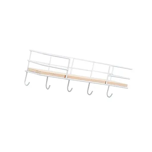 Produktbild: Zerodeko Wandregal Aus Schmiedeeisen Zur Wandmontage Hängehalter Organizer Mit Weißen Haken Dekorative Regalhalterungen Für Schlüssel Und Kleinteile