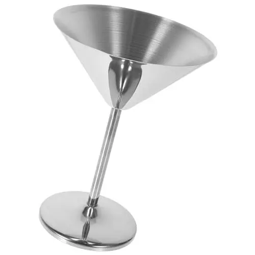 Produktbild: Zerodeko Martini-Gläser Aus Edelstahl Bruchsicher 250 Ml/8. 5-Unzen-Cocktailgläser Aus Metall Unzerbrechliches Silber