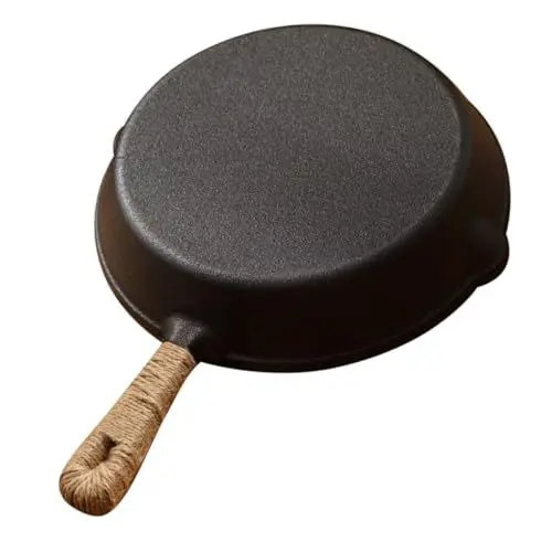 Produktbild: Zerodeko Gusseisenpfanne Für Outdoor Bbq Tragbare Steakpfanne Für Picknick Langlebige Bratpfanne Mit Gleichmäßiger Wärmeableitung