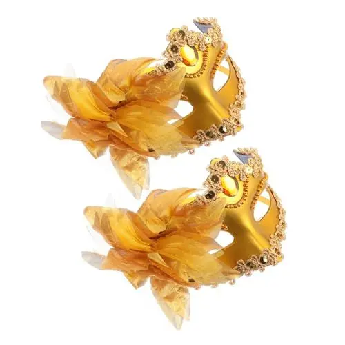 Produktbild: Zerodeko Partyzubehör 2St Lilienmaske Blumenmaske Party Maskerade für Paare Karnevalsmaske venezianisch Maskerade-Maske zarte Maskerade Maske Ballmaske Cosplay bilden Gesichtsmaske Plastik